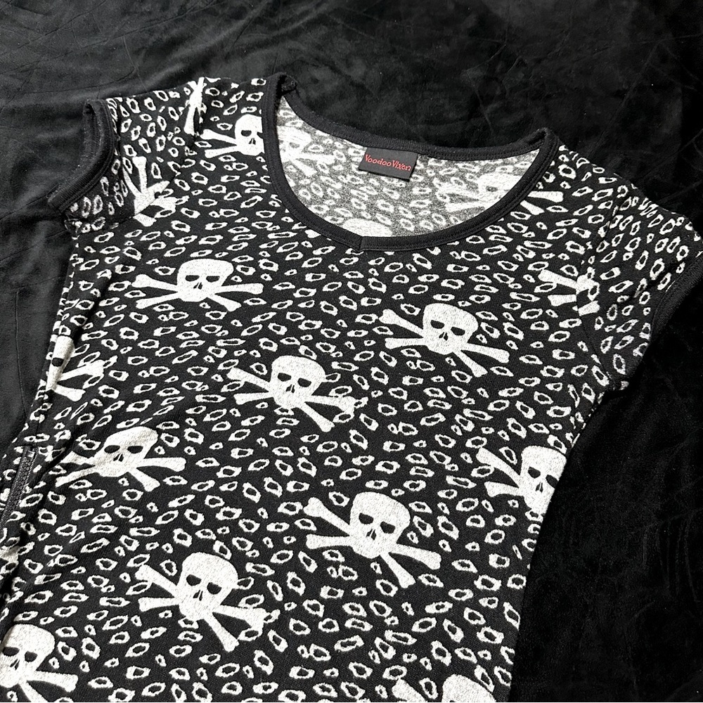 Voodoo Vixen Leopard Skulls Sweater Dress